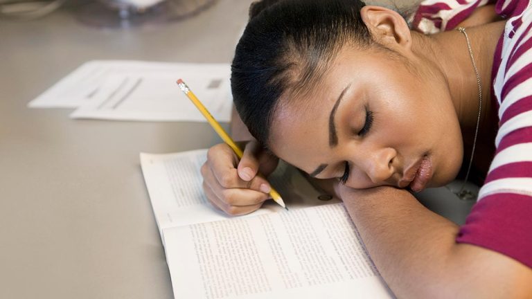 A woman taking a nap
